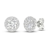 Thumbnail Image 2 of Lab-Created Diamond Halo Earrings 1-1/2 ct tw 14K White Gold