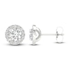 Thumbnail Image 4 of Lab-Created Diamond Halo Earrings 1-1/2 ct tw 14K White Gold