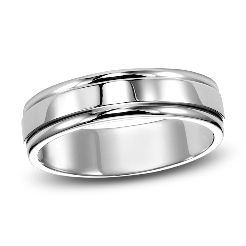 Main Image 1 of Men's High-Polish Wedding Band 14K White Gold 6.0mm