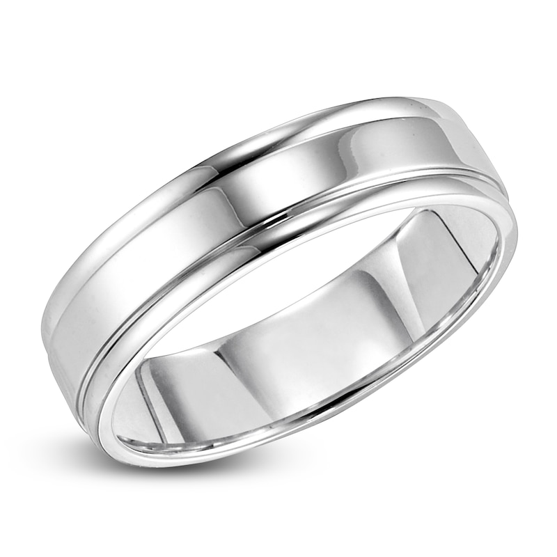 Main Image 2 of Men's High-Polish Wedding Band 14K White Gold 6.0mm