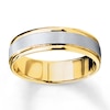 Thumbnail Image 1 of Men's Brushed Wedding Band 14K Two-Tone Gold 6.0mm