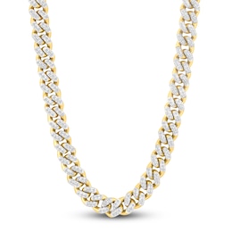 Men's Diamond Curb Link Necklace 2-1/2 ct tw 10K Yellow Gold