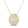 Thumbnail Image 1 of Oval & Round-Cut Diamond Pendant Necklace 1/5 ct tw 14K Yellow Gold 18&quot;