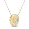 Thumbnail Image 2 of Oval & Round-Cut Diamond Pendant Necklace 1/5 ct tw 14K Yellow Gold 18&quot;