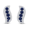 Thumbnail Image 1 of Kallati Natural Blue Sapphire Earrings 1/4 ct tw 14K White Gold