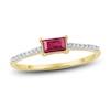 Thumbnail Image 1 of Baguette-Cut Natural Ruby & Diamond Ring 1/15 ct tw 14K Yellow Gold