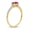 Thumbnail Image 2 of Baguette-Cut Natural Ruby & Diamond Ring 1/15 ct tw 14K Yellow Gold