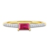 Thumbnail Image 3 of Baguette-Cut Natural Ruby & Diamond Ring 1/15 ct tw 14K Yellow Gold