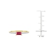 Thumbnail Image 4 of Baguette-Cut Natural Ruby & Diamond Ring 1/15 ct tw 14K Yellow Gold