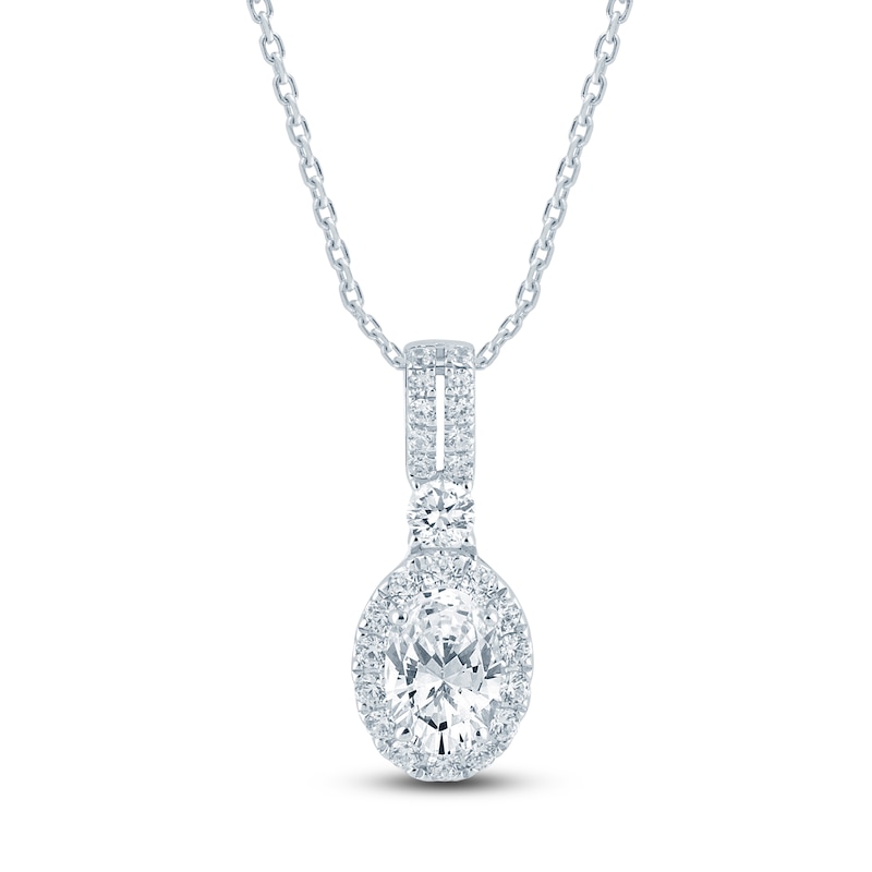 Pnina Tornai Oval & Round Diamond Pendant Necklace 3/4 ct tw 14K White ...