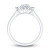 Thumbnail Image 3 of Diamond Engagement Ring 3/4 ct tw Round/Baguette 14K White Gold