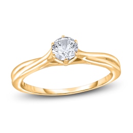 Diamond Solitaire Twist Engagement Ring 3/4 ct tw Round 14K Yellow Gold (I2/I)