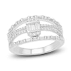 Thumbnail Image 1 of Diamond Ring 1/2 ct tw Round/Baguette 14K White Gold