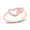 Thumbnail Image 1 of Diamond Double Heart Ring 1/20 ct tw Round 10K Rose Gold