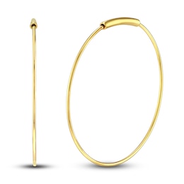 Round Endless Hoop Earrings 14K Yellow Gold 25mm