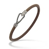 Thumbnail Image 1 of Marco Dal Maso Men's Brown Leather Bracelet Sterling Silver 8&quot;