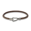 Thumbnail Image 2 of Marco Dal Maso Men's Brown Leather Bracelet Sterling Silver 8&quot;