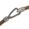 Thumbnail Image 3 of Marco Dal Maso Men's Brown Leather Bracelet Sterling Silver 8&quot;