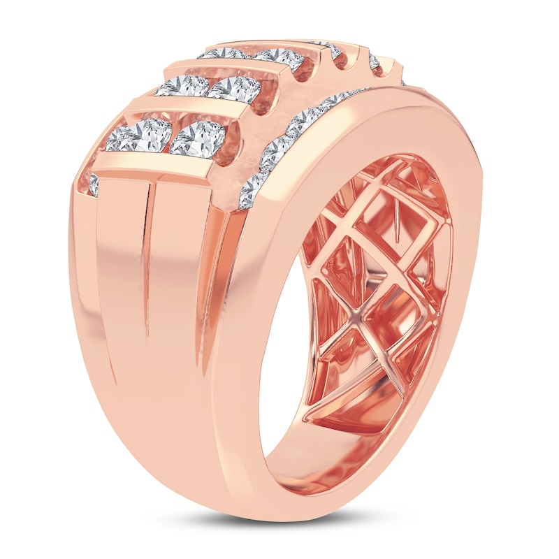 Main Image 2 of Men's Diamond Ring 3 ct tw Round 14K Rose Gold