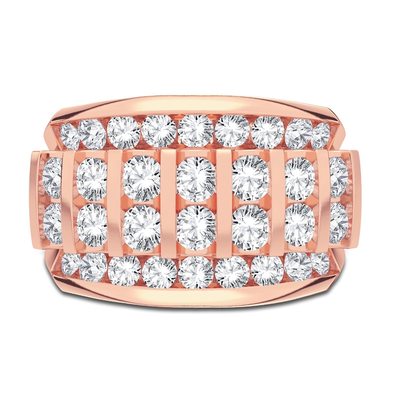 Main Image 3 of Men's Diamond Ring 3 ct tw Round 14K Rose Gold