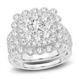 Diamond Bridal Set 3 ct tw Round 14K White Gold