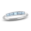 Thumbnail Image 0 of Juliette Maison Natural Aquamarine Baguette Bar Ring 10K White Gold