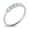 Thumbnail Image 1 of Juliette Maison Natural Aquamarine Baguette Bar Ring 10K White Gold