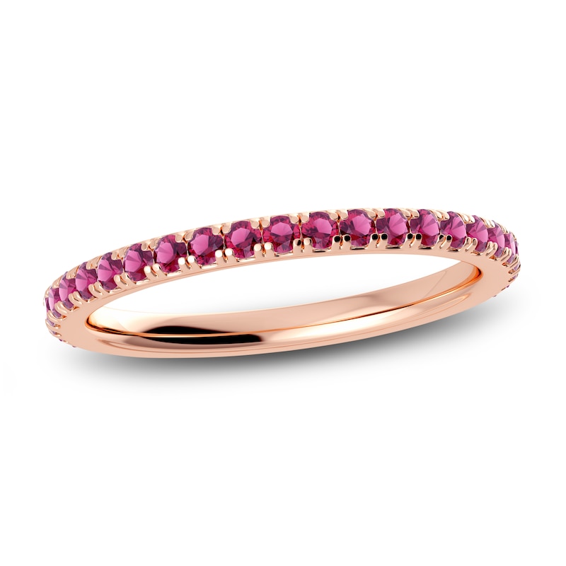 Juliette Maison Natural Rhodolite Garnet Eternity Ring 10K Rose Gold