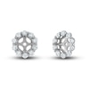 Thumbnail Image 2 of Diamond Halo Stud Earring Jackets 1/2 ct tw Round 14K White Gold