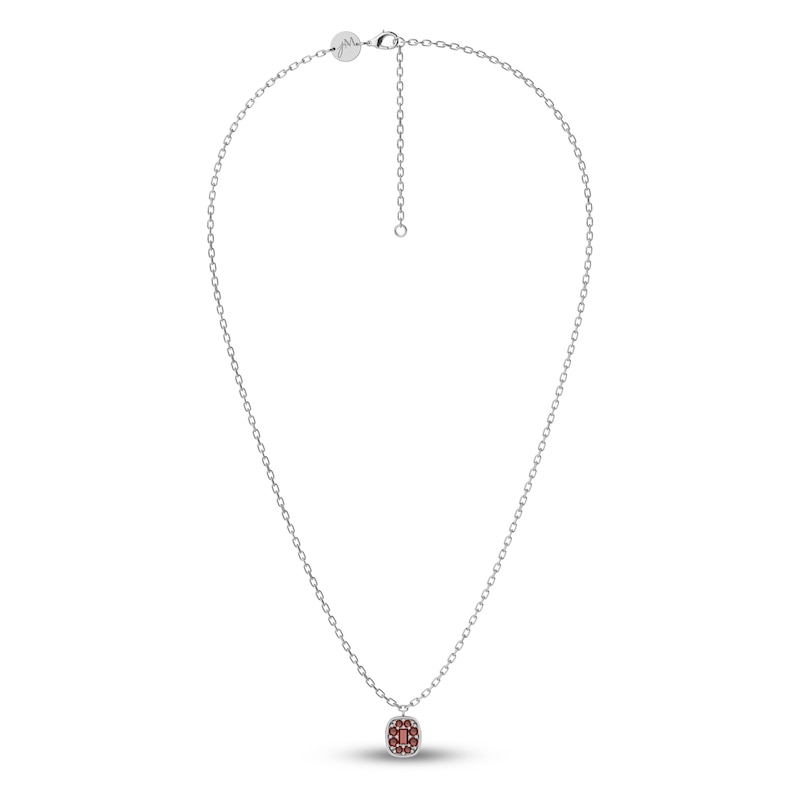 Juliette Maison Natural Garnet Pendant Necklace 10K White Gold