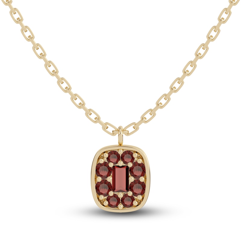 Juliette Maison Natural Garnet Pendant Necklace 10K Yellow Gold