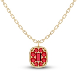 Juliette Maison Natural Ruby Pendant Necklace 10K Yellow Gold