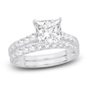 Thumbnail Image 0 of Lab-Created Diamond Bridal Set 3 ct tw Princess/Round 14K White Gold