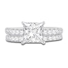 Thumbnail Image 2 of Lab-Created Diamond Bridal Set 3 ct tw Princess/Round 14K White Gold