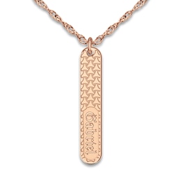 Engravable Pendant Necklace 14K Rose Gold 18&quot;
