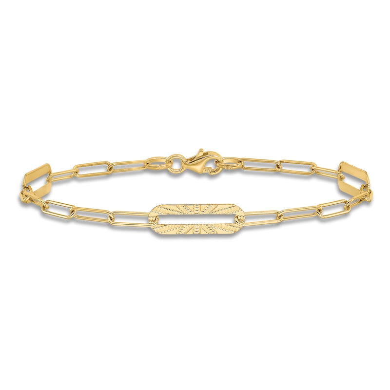 Main Image 3 of High-Polish Oval Link Bracelet 14K Yellow Gold 7&quot;