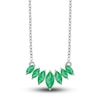 Thumbnail Image 0 of Natural Emerald Marquise Necklace 14K White Gold 18"