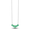 Thumbnail Image 1 of Natural Emerald Marquise Necklace 14K White Gold 18"