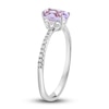 Thumbnail Image 2 of LALI Jewels Natural Amethyst Engagement Ring 1/10 ct  Diamonds 14K White Gold