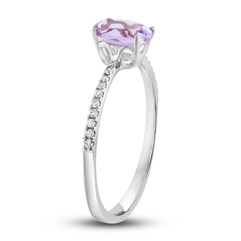 Main Image 2 of LALI Jewels Natural Amethyst Engagement Ring 1/10 ct  Diamonds 14K White Gold