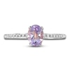 Thumbnail Image 3 of LALI Jewels Natural Amethyst Engagement Ring 1/10 ct  Diamonds 14K White Gold