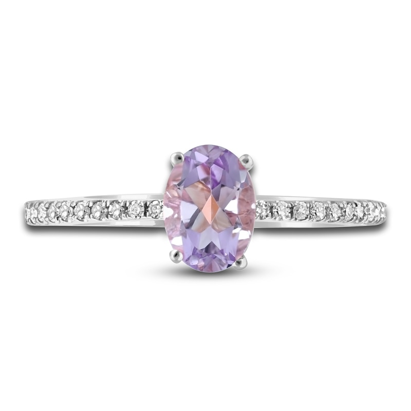 Main Image 3 of LALI Jewels Natural Amethyst Engagement Ring 1/10 ct  Diamonds 14K White Gold