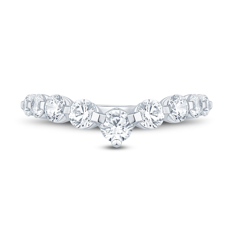 Main Image 3 of Diamond Contour Anniversary Band 1 ct tw Round 14K White Gold