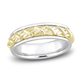 Y-Knot Men's Wedding Band 14K Two-Tone Gold 6.5mm