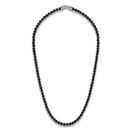 1933 by Esquire Men's Natural Black Spinel Necklace Sterling Silver 24&quot;