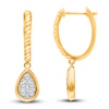 Thumbnail Image 1 of Kallati Diamond Teardrop Dangle Earrings 3/8 ct tw Round 14K Yellow Gold