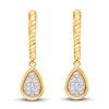 Thumbnail Image 2 of Kallati Diamond Teardrop Dangle Earrings 3/8 ct tw Round 14K Yellow Gold