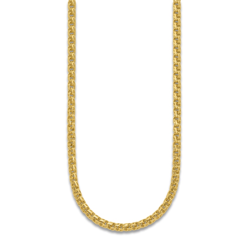 Main Image 2 of High-Polish Double Curb Chain Necklace 24K Yellow Gold 20&quot; 4.4mm