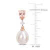 Thumbnail Image 1 of Freshwater Cultured Pearl & Natural Morganite Drop Earrings 1/20 ct tw Diamonds 14K Rose Gold