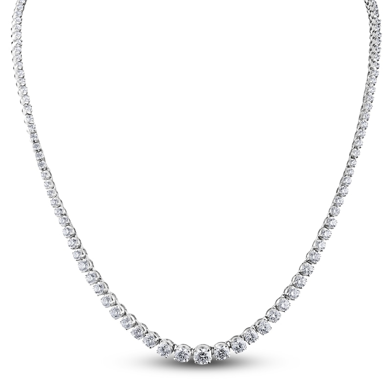 Diamond Tennis Necklace 15ct tw 14K White Gold